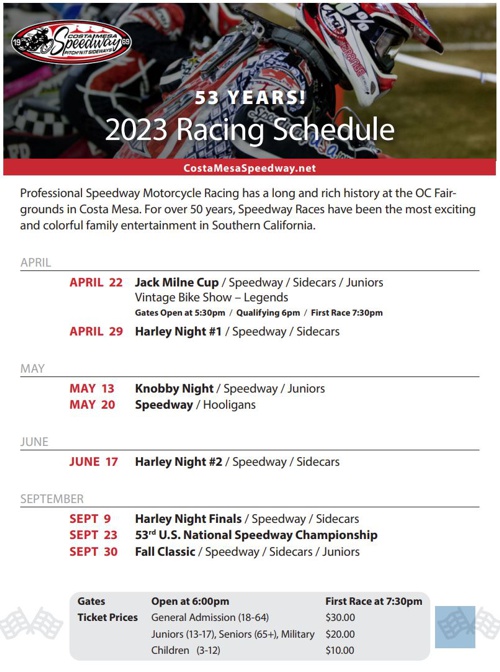 2023 Costa Mesa Speedway Costa Mesa